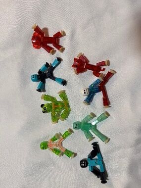 StikBot Zing 8 Piece Action Figure & Pet Lot Suction Cup Stop Motion Toys